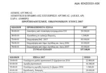 ΔΗΜΟΤΙΚΗ ΚΟΙΝΩΦΕΛΗΣ ΕΠΙΧΕΙΡΗΣΗ ΑΡΓΙΘΕΑΣ (ΔΗ.Κ.Ε.ΑΡ): ΠΡΟΫΠΟΛΟΓΙΣΜΟΣ ΟΙΚΟΝΟΜΙΚΟΥ ΕΤΟΥΣ 2017